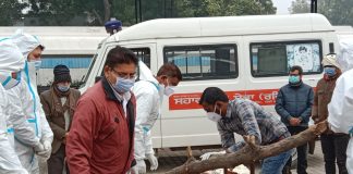 कोरोना पॉजिटिव की मौत सहारा ने किया संस्कार