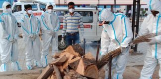 कोरोना पॉजिटिव महिला की मौत सहारा ने किया संस्कार